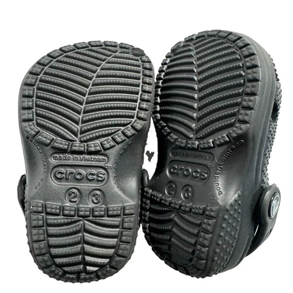 Crocs Classic Clog Kids C2/3 Black Slip On Shoes Sandals